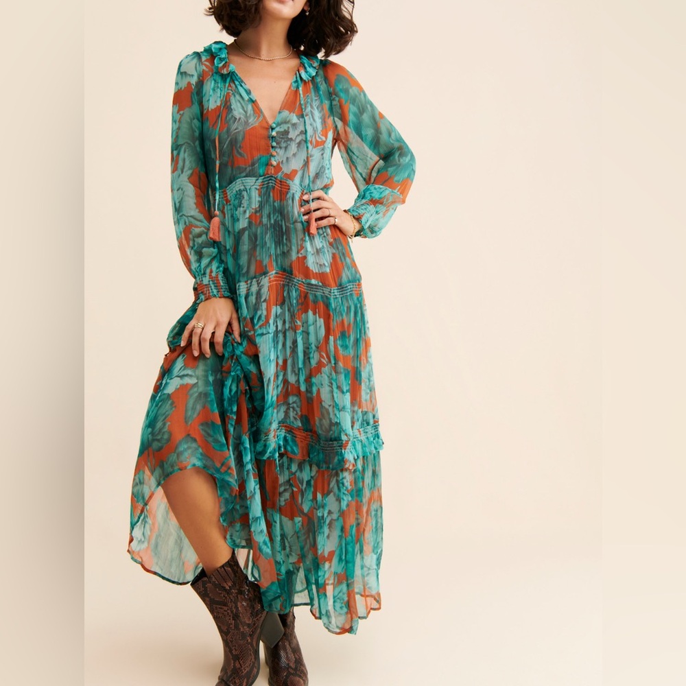 Anthropologie x Marais tiered maxi dress